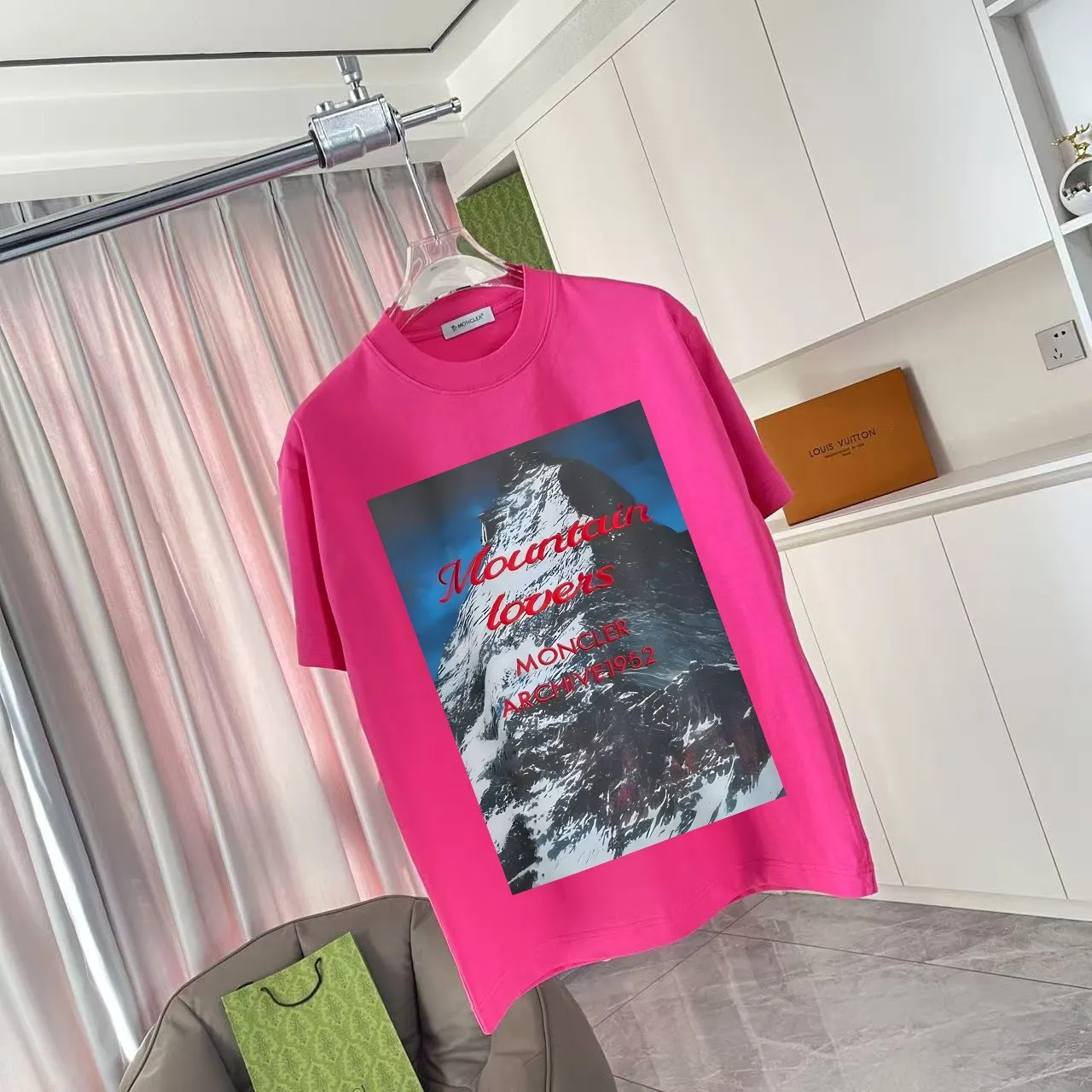 Moncle* 2025 New Arrival logo 300 t Same Style Size：S M L XL XXL ：Black White Red Gray
